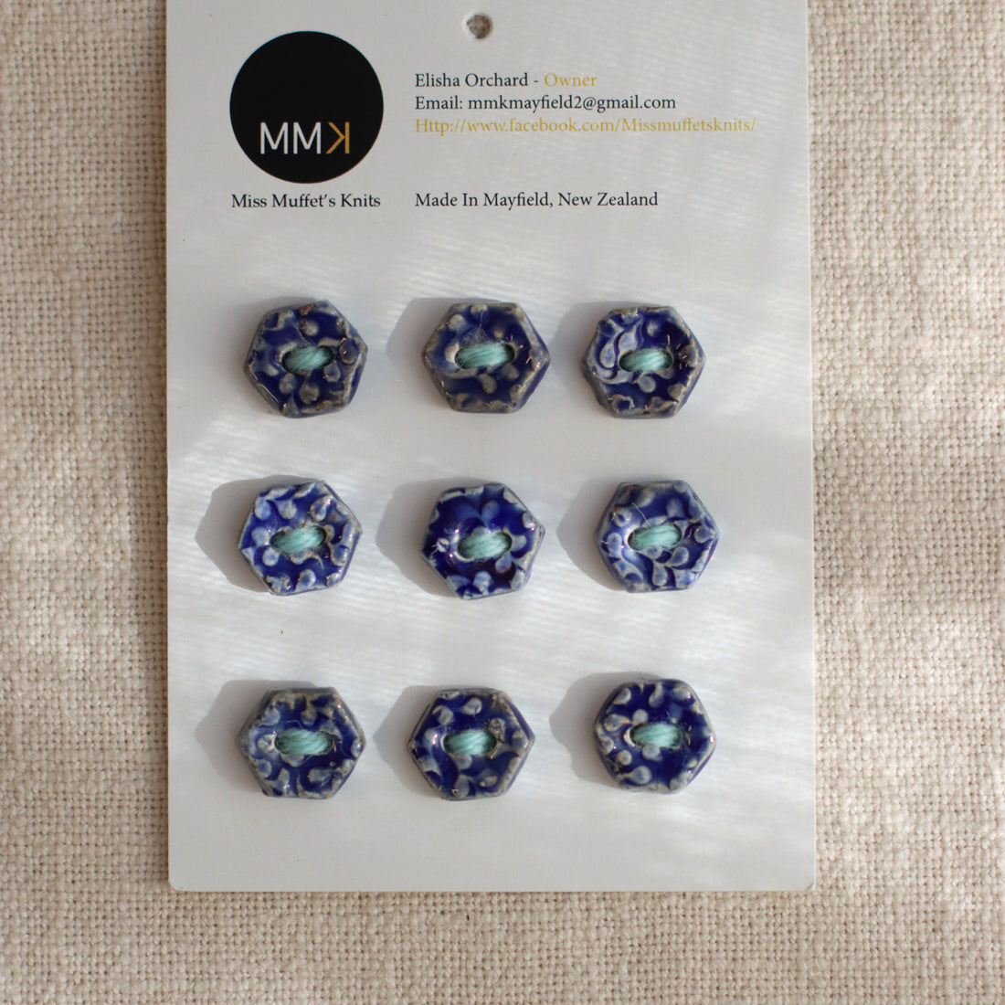 Handmade Ceramic Buttons | Hexagon