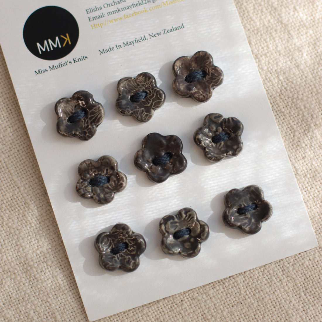 Handmade Ceramic Buttons | Flowers