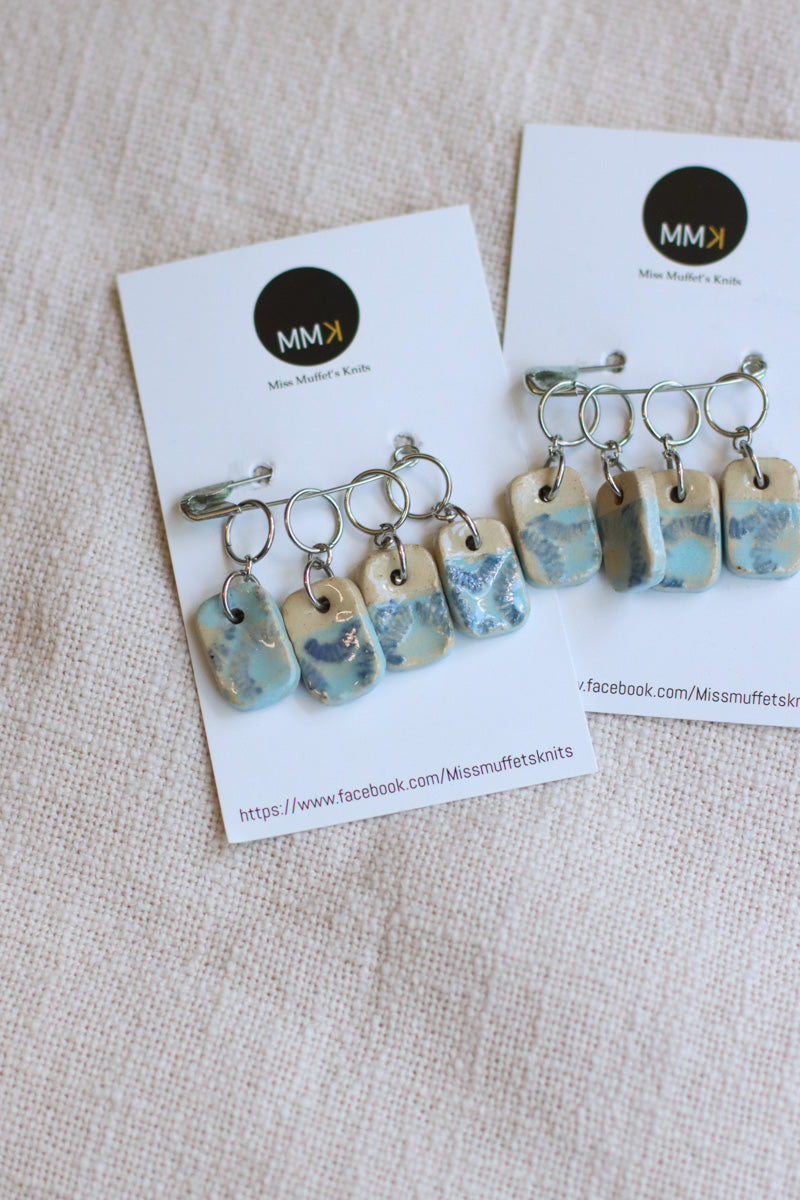 Handmade Stitch Markers | Blue Dip Set of 4