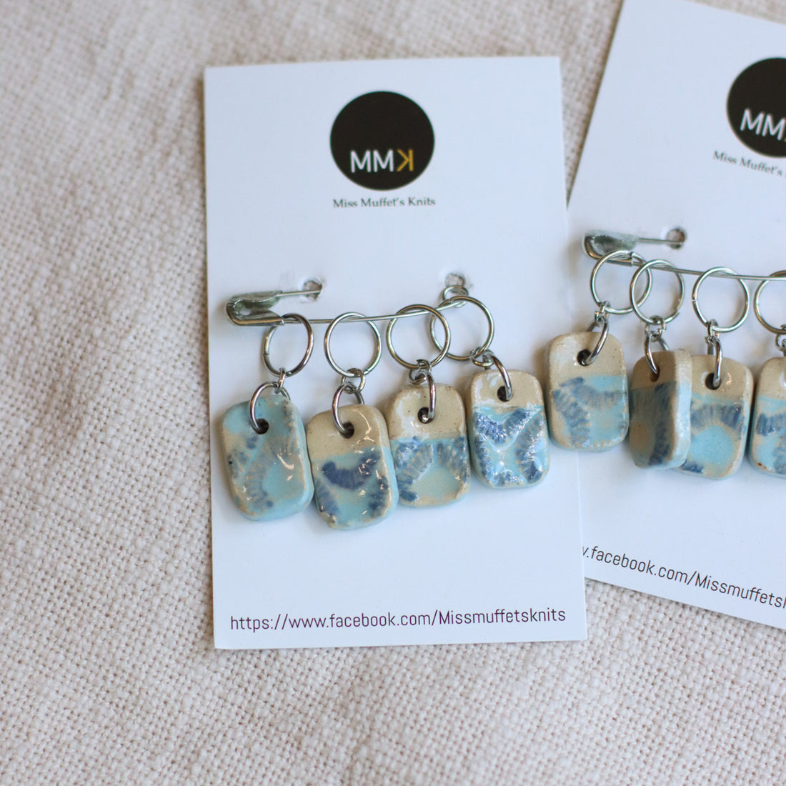 Handmade Stitch Markers | Blue Dip Set of 4