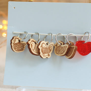 Yarn Chicken Stitch Markers | Set of 6