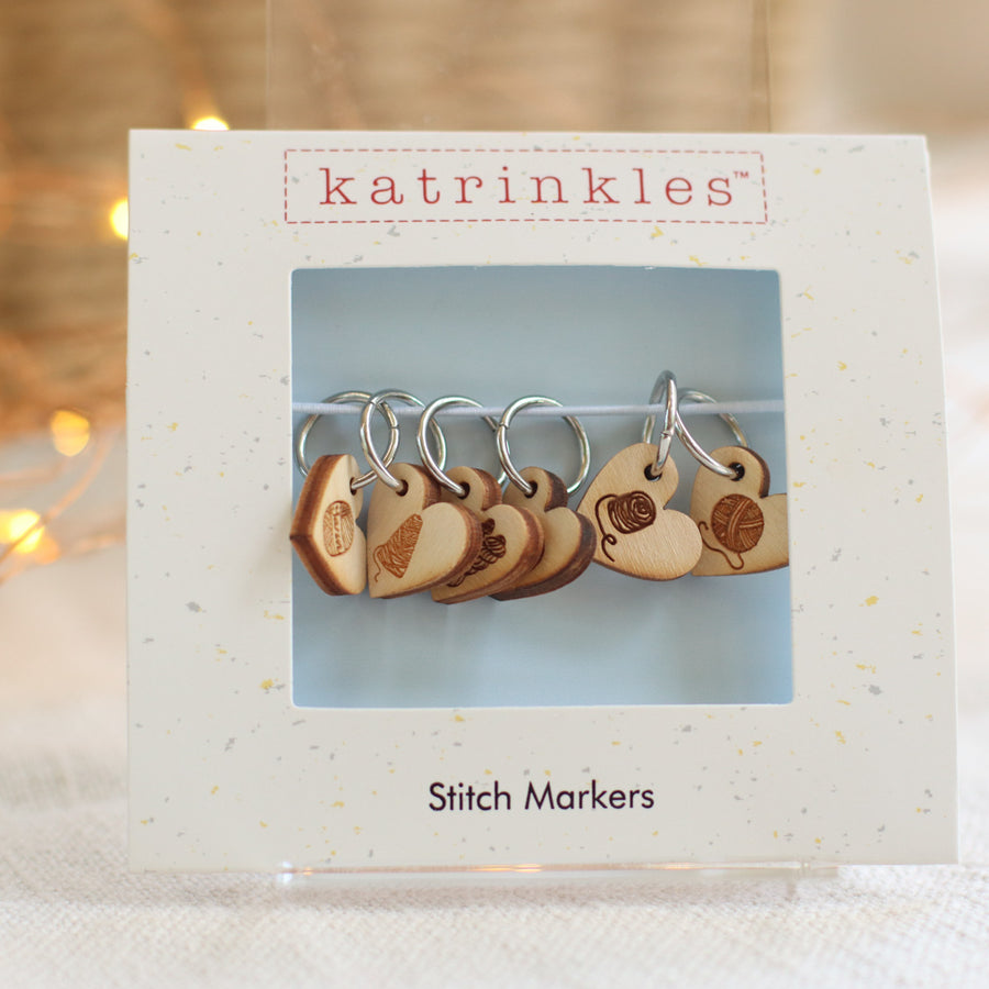 Yarn Love Heart Stitch Markers | Set of 6