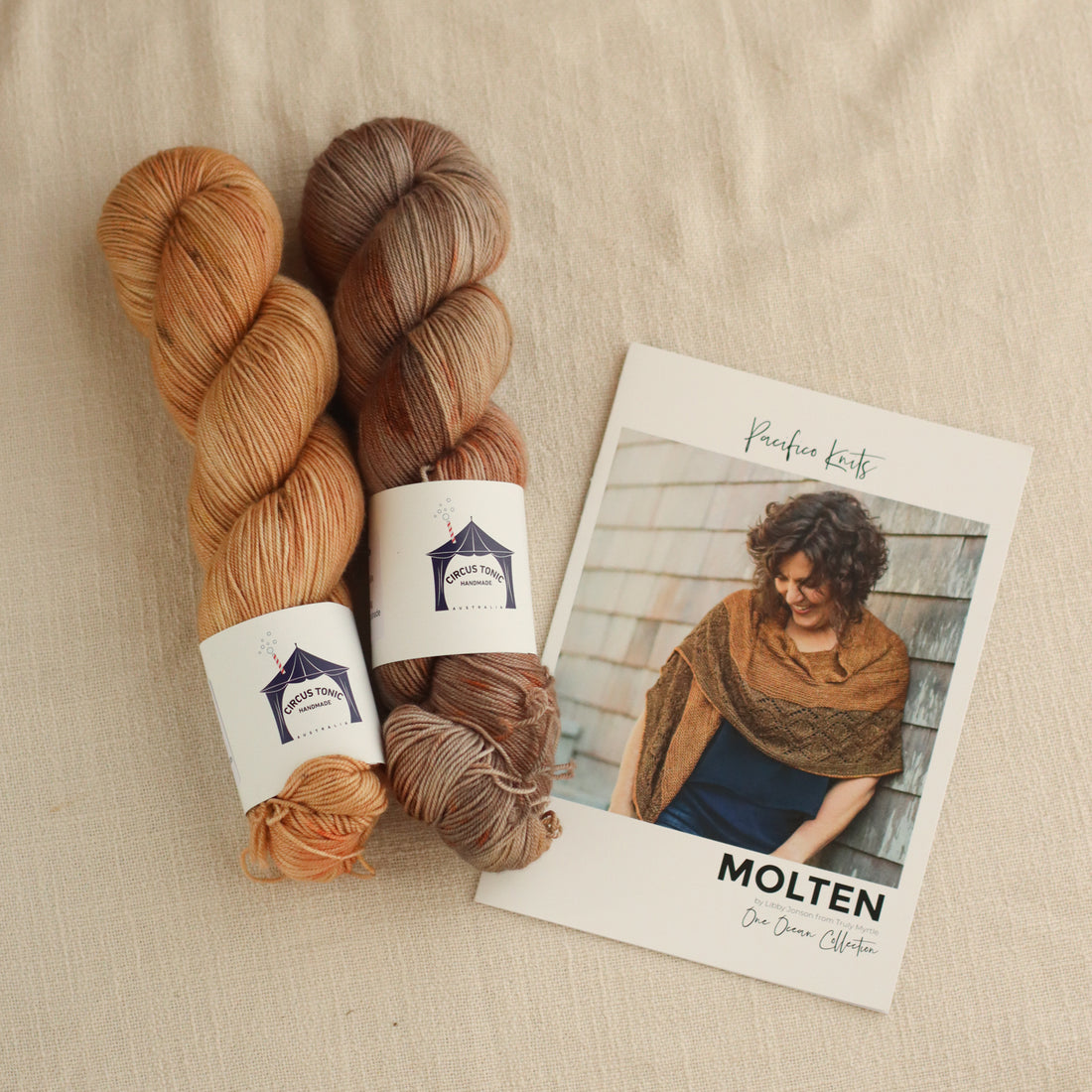 Molten Shawl by Libby Jonson | Hand Dyed Knitting Kit