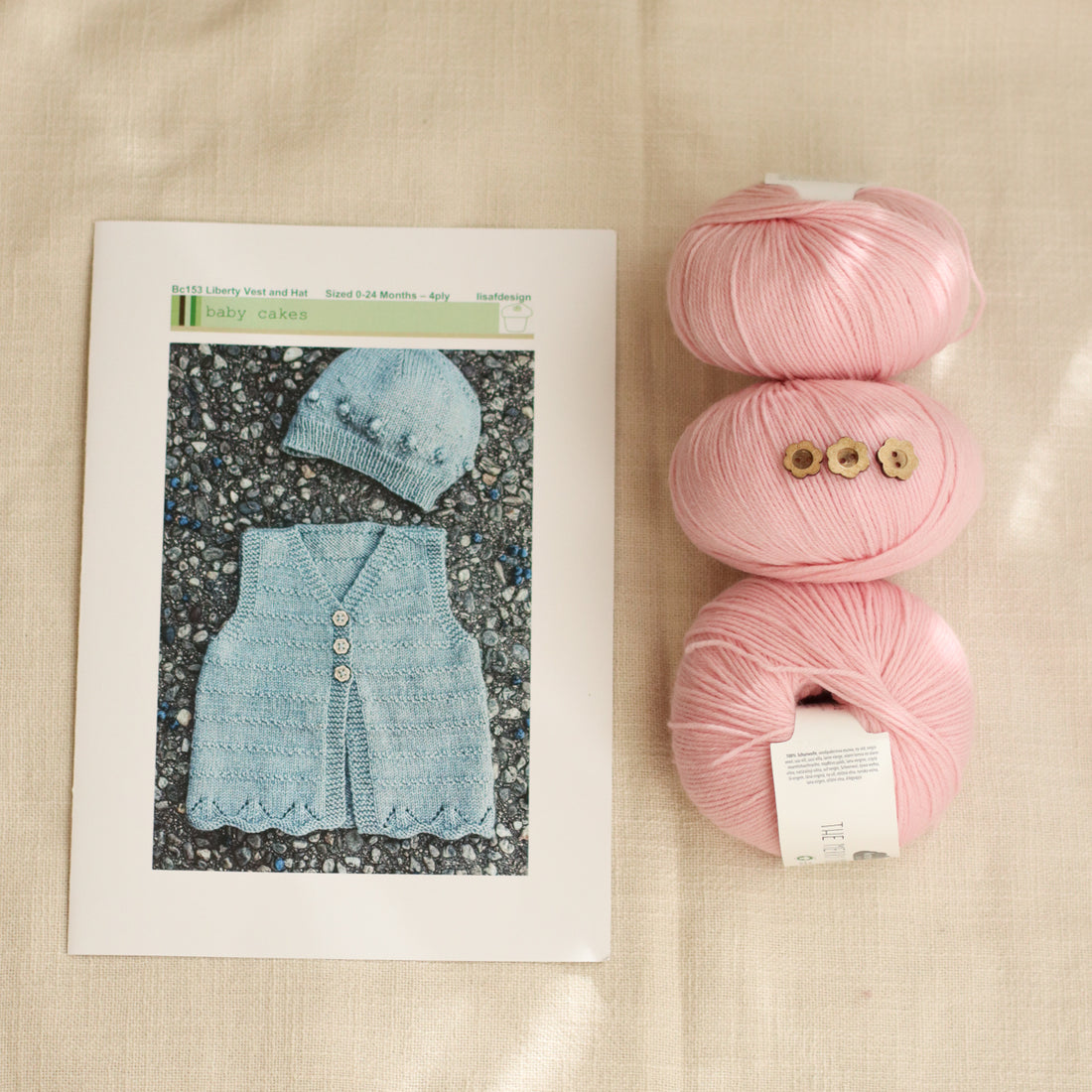 Liberty Vest and Hat by Lisa F Design | Organic Wool Knitting Kit