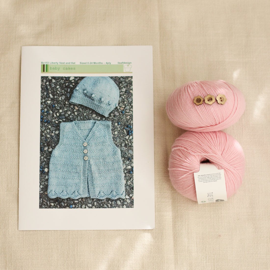 Liberty Vest and Hat by Lisa F Design | Organic Wool Knitting Kit