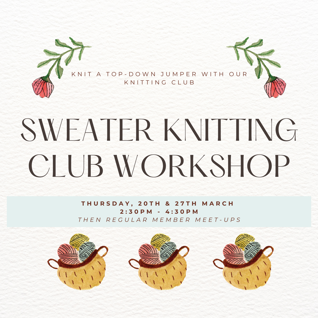 Noosa Sweater Knitting Club: Full Project Kit + Workshop