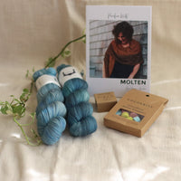 Molten Shawl Gift Set | Blues Knitting Kit