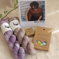 Molten Shawl Gift Set | Blues Knitting Kit