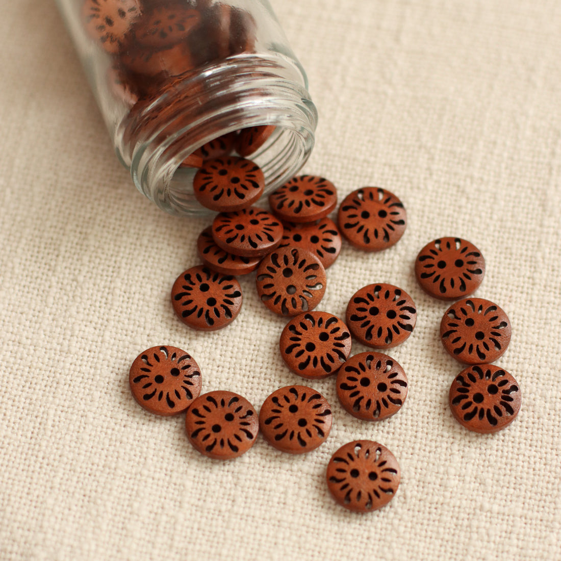 Carved Wooden Buttons | Small 15mm