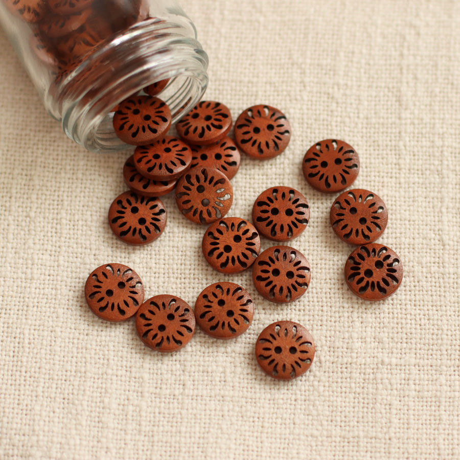 Carved Wooden Buttons | Small 15mm