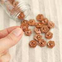 Flower Wooden Buttons | Small 15mm