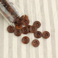 Brown Carved Wooden Buttons | Medium 2cm