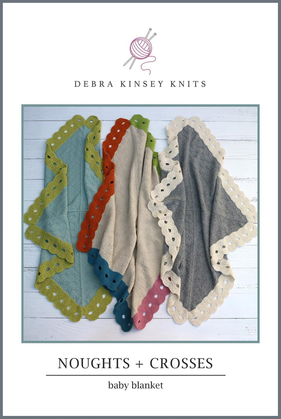 Noughts & Crosses Baby Blanket by Debra Kinsey | Printed Pattern