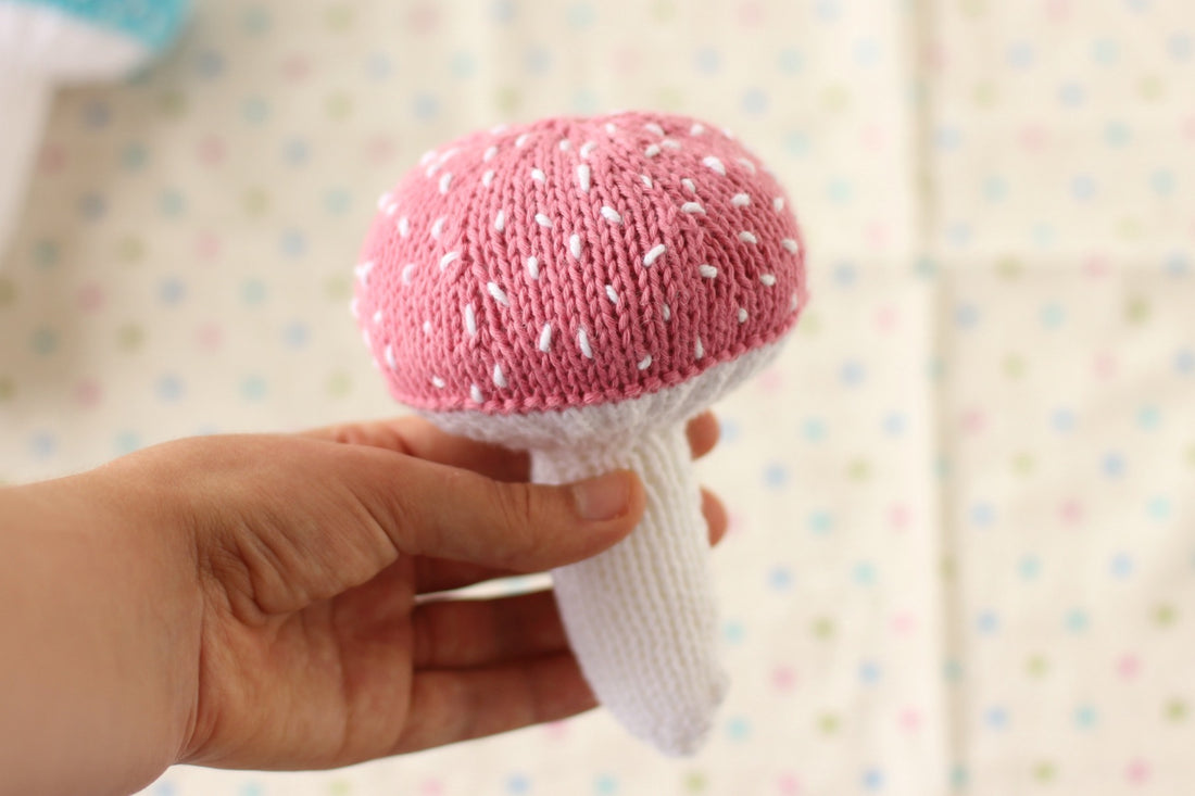 Mushroom Baby Rattle | PDF Knitting Pattern