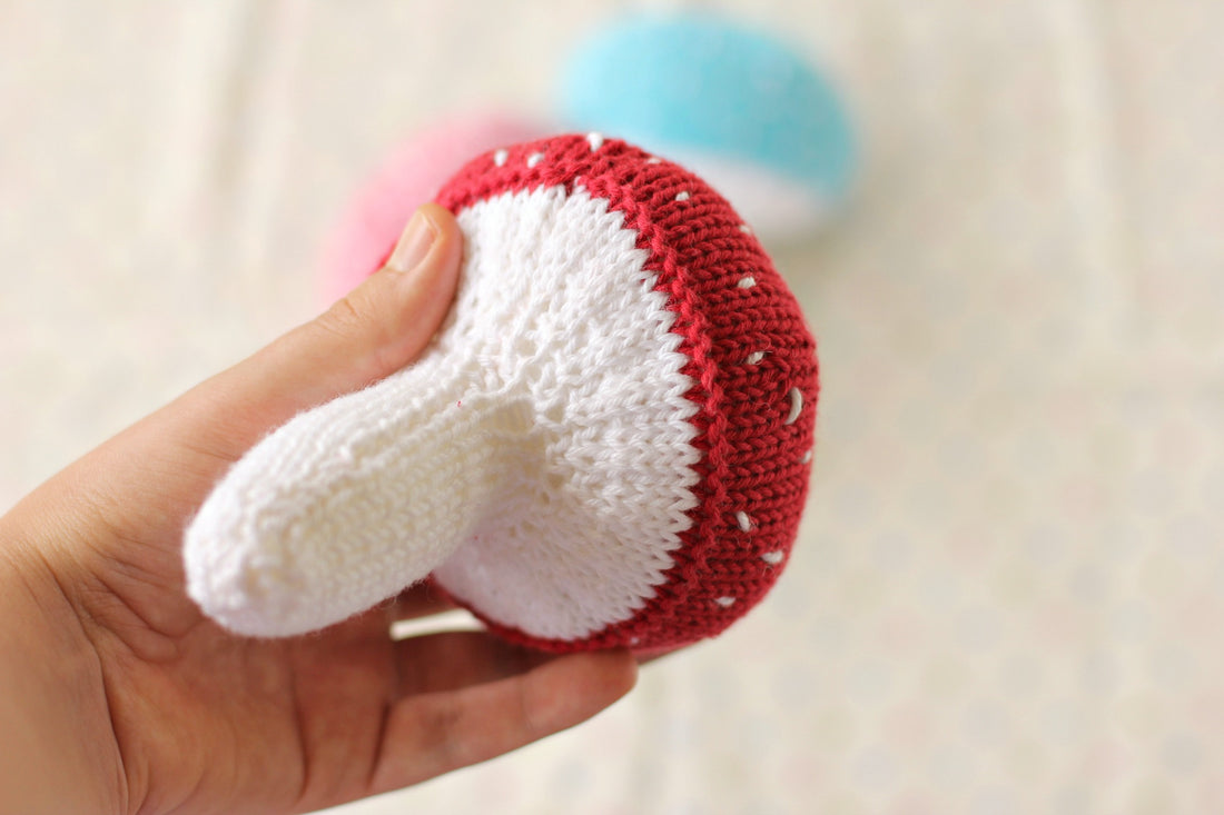 Mushroom Baby Rattle | PDF Knitting Pattern