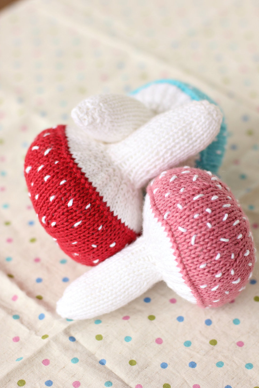 Mushroom Baby Rattle | PDF Knitting Pattern