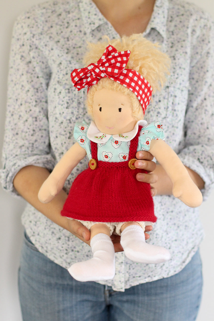 Doll's Posie Pinafore | PDF Knitting Pattern