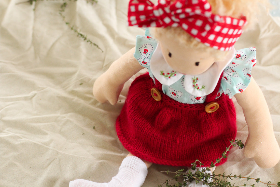 Doll's Posie Pinafore | PDF Knitting Pattern