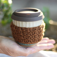 Ridged Coffee Cup Cosy | PDF Knitting Pattern