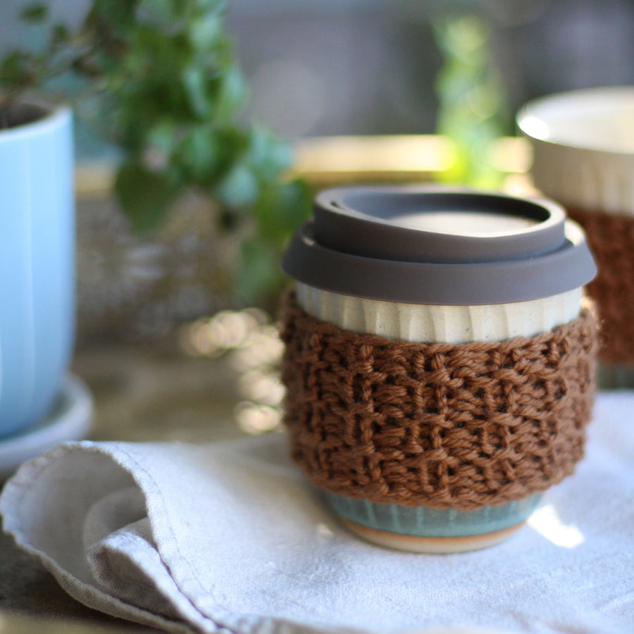 Ridged Coffee Cup Cosy PDF Knitting Pattern – Say! Little Hen Shop