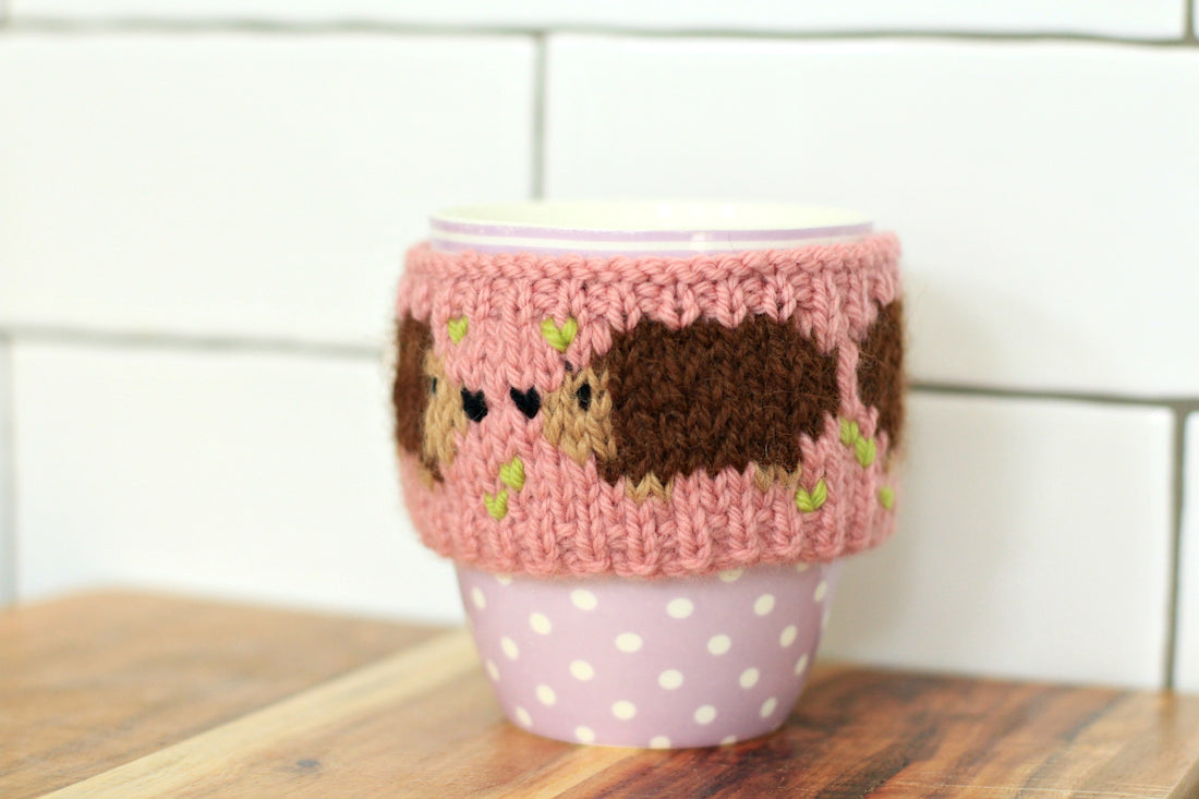 Happy Hedgehogs Mug Cosy | PDF Knitting Pattern