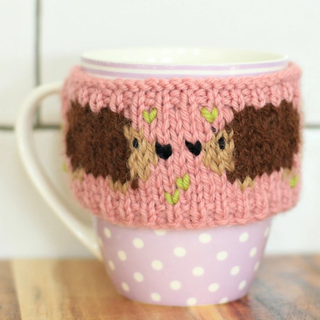 Happy Hedgehogs Mug Cosy | PDF Knitting Pattern