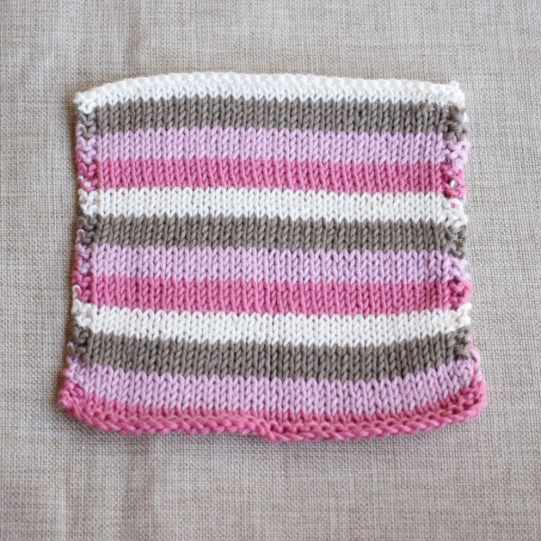 Neapolitan Ice Cream Washcloth | PDF Knitting Pattern