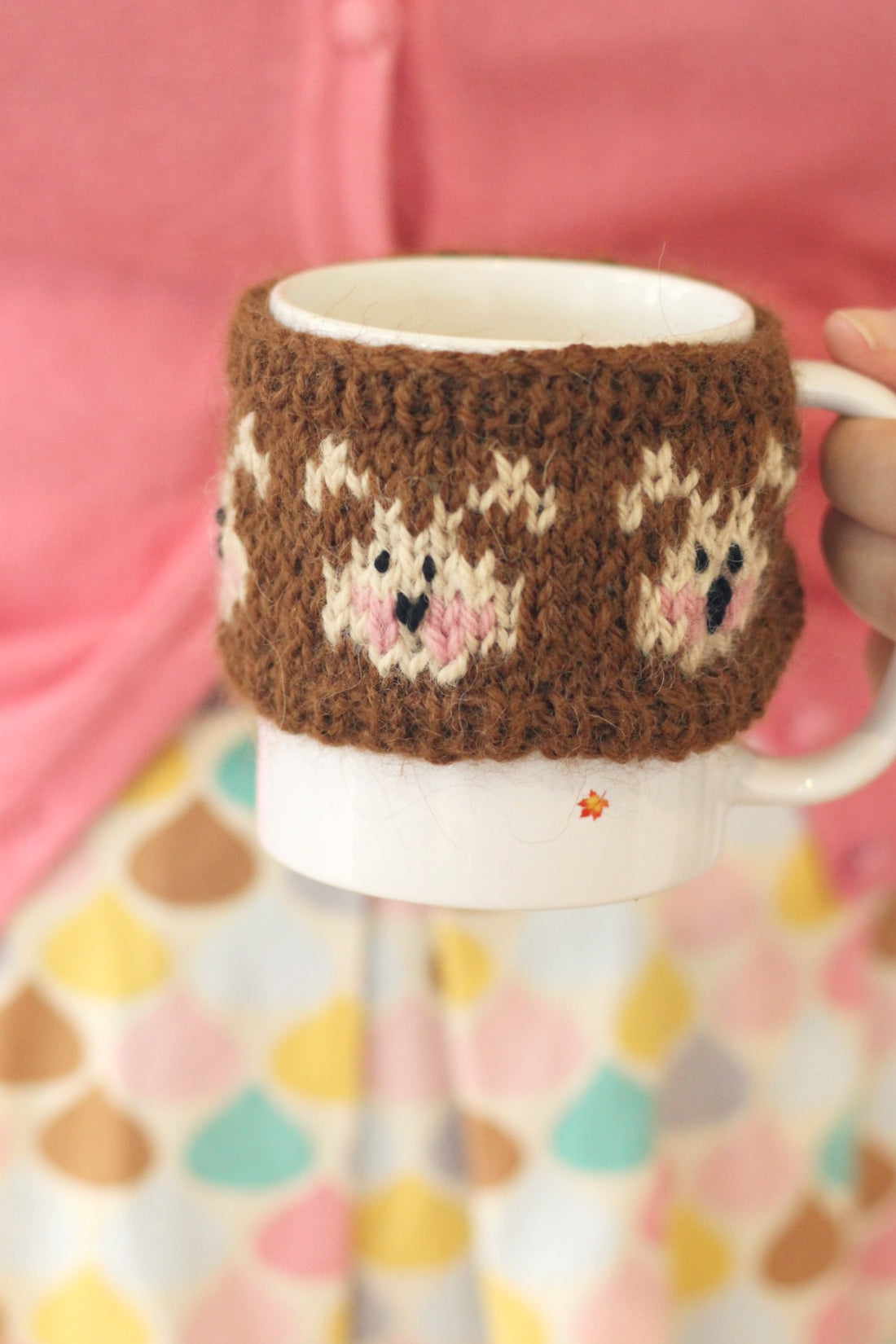 Marshmallow Bunny Mug Cosy | PDF Knitting Pattern