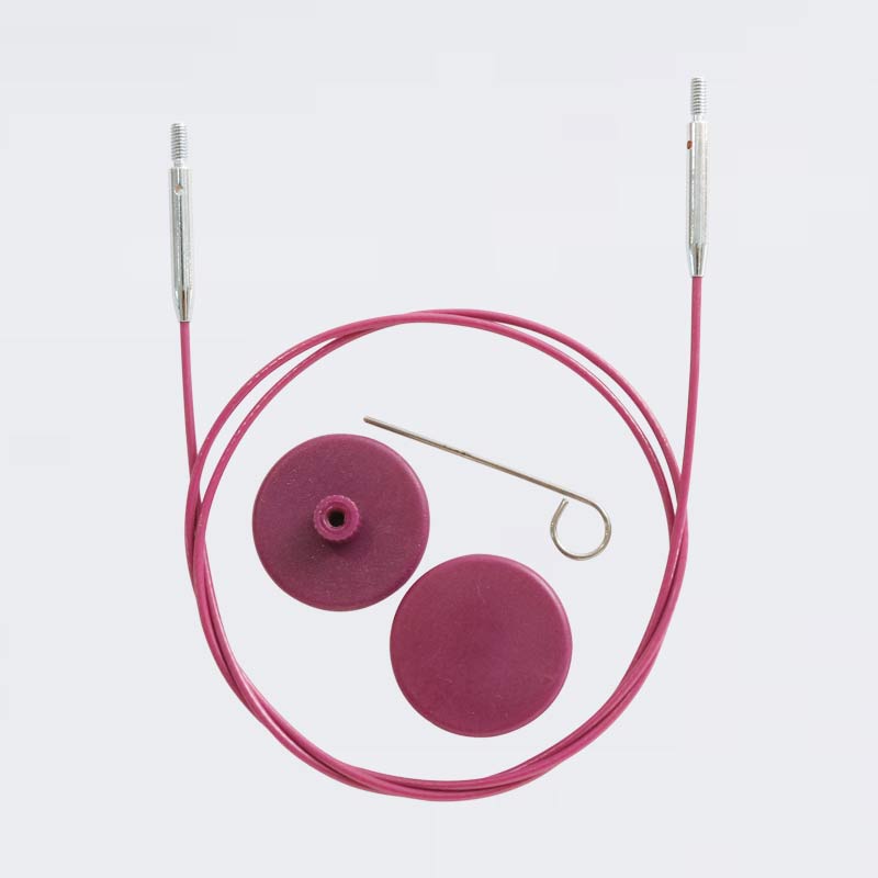 KnitPro Interchangeable Cables | Purple Stainless Steel